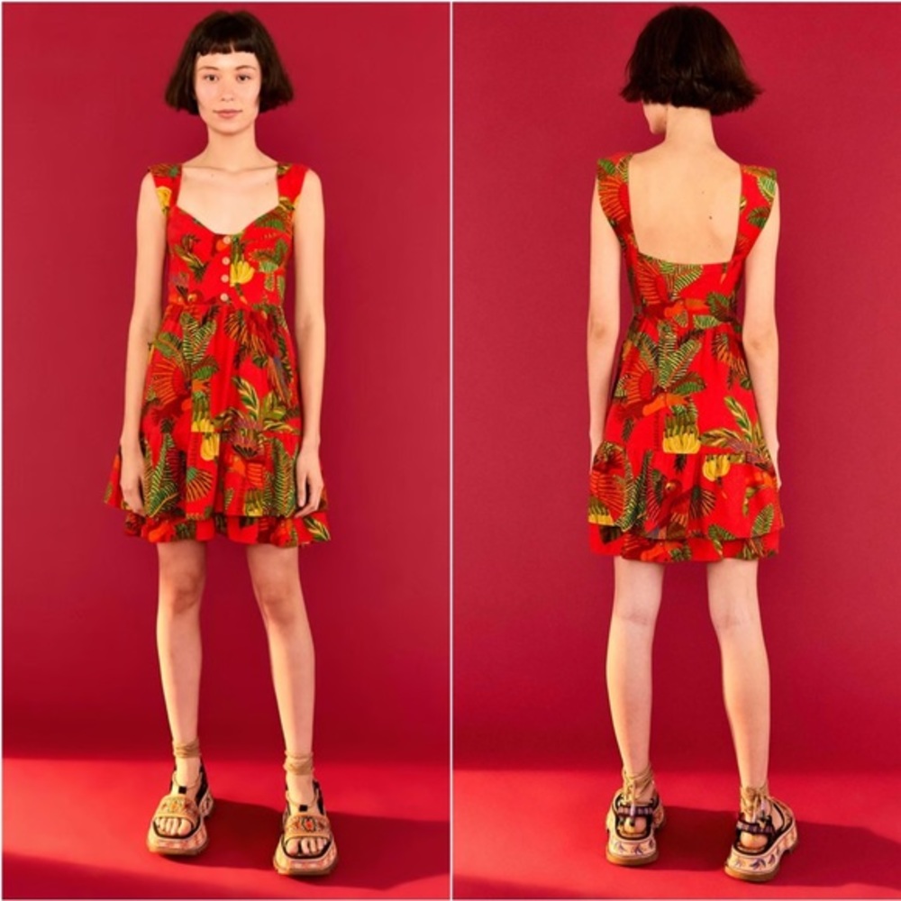 FARM Rio Red Tropical Mini Dress - Picture 2 of 11